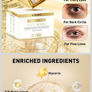5 pcs New 24K Gold Eye Mask for Women glycerin dark circles puffy eyes